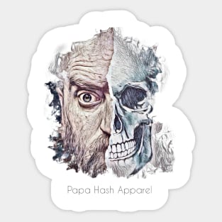 Papa Hash Apparel: Half Skull Sticker